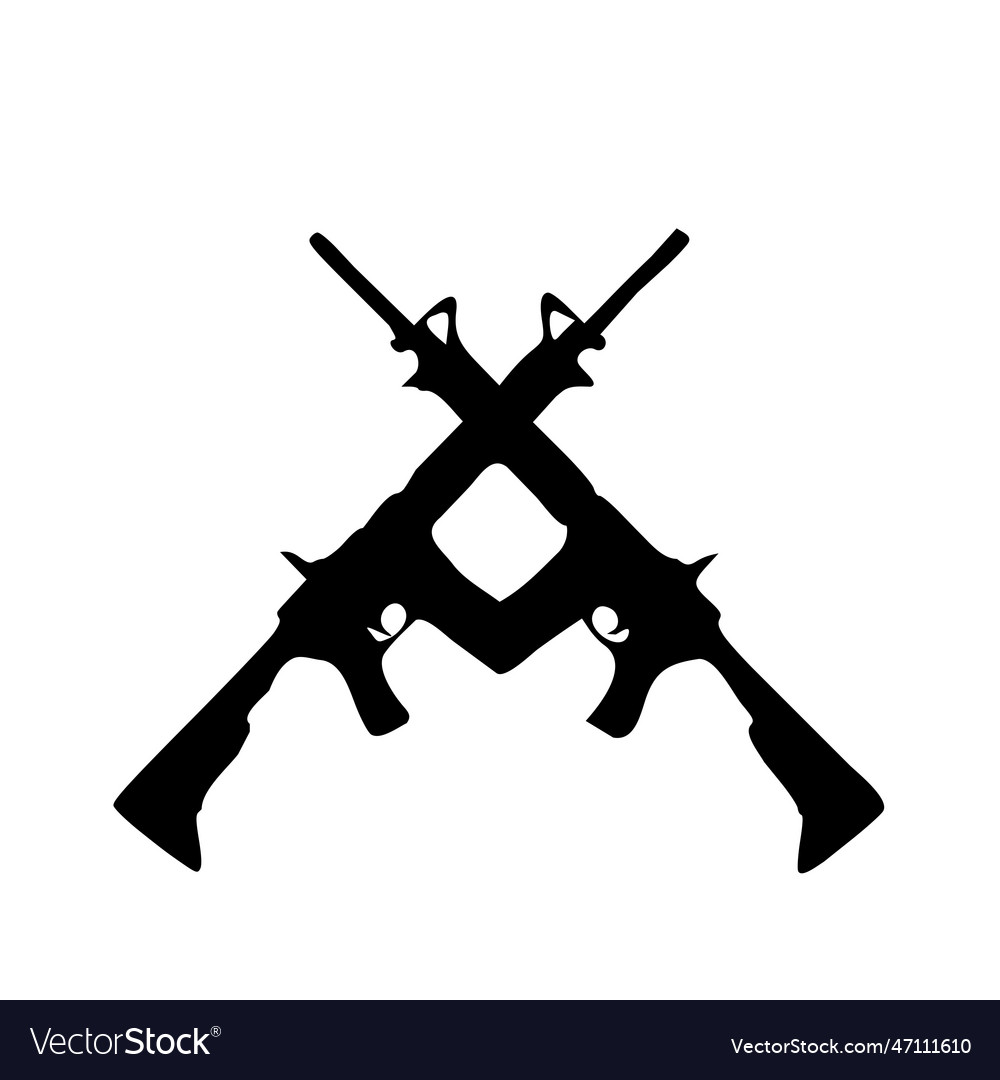 Two crossed american rifles image Royalty Free Vector Image