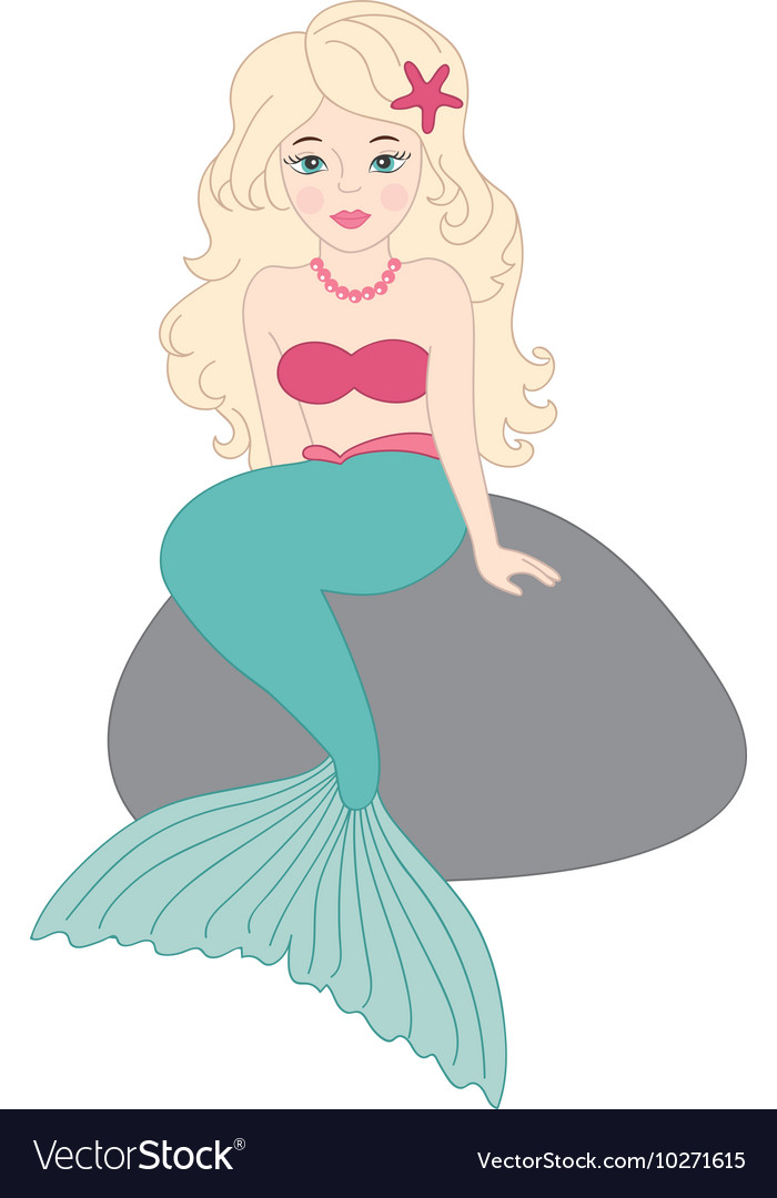 Blond mermaid Royalty Free Vector Image - VectorStock