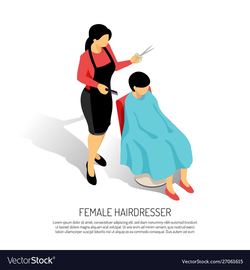 Female Hair Stylist Isometric Royalty Free Vector Image