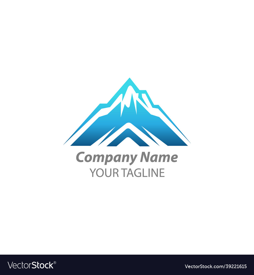 Latter a mountain logo design mountain logo Vector Image