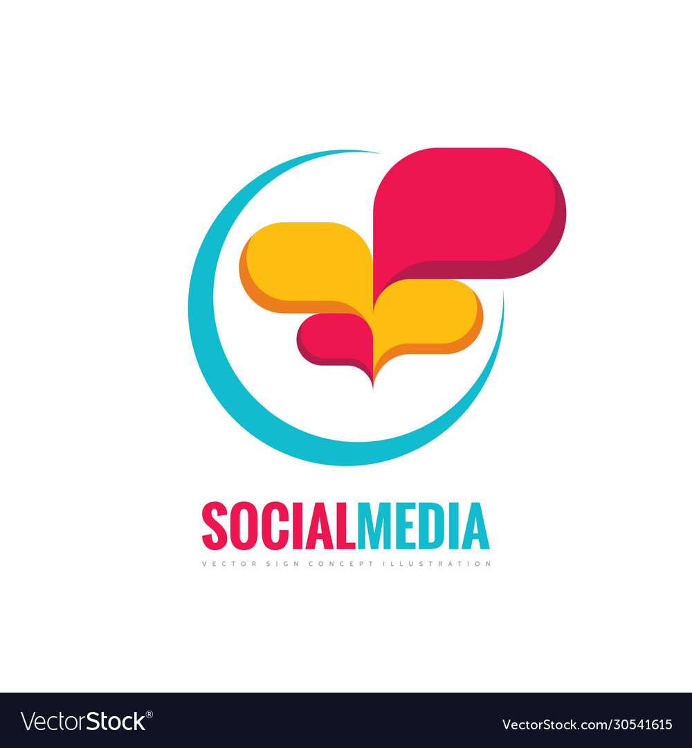 Social media - speech bubbles logo concept Vector Image