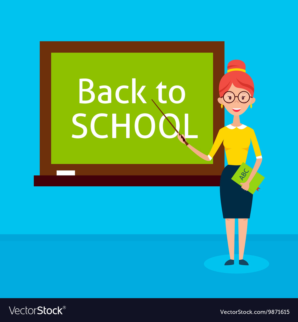 Teacher with Chalkboard Back to School Royalty Free Vector