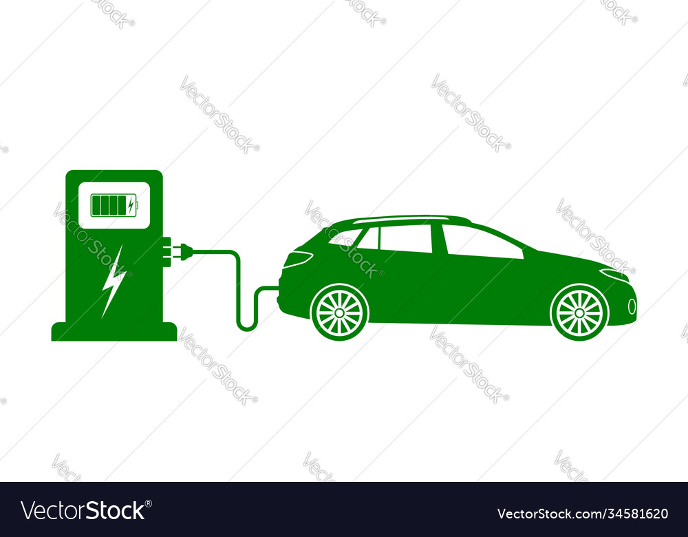 Car electric charge icon vehicle Royalty Free Vector Image