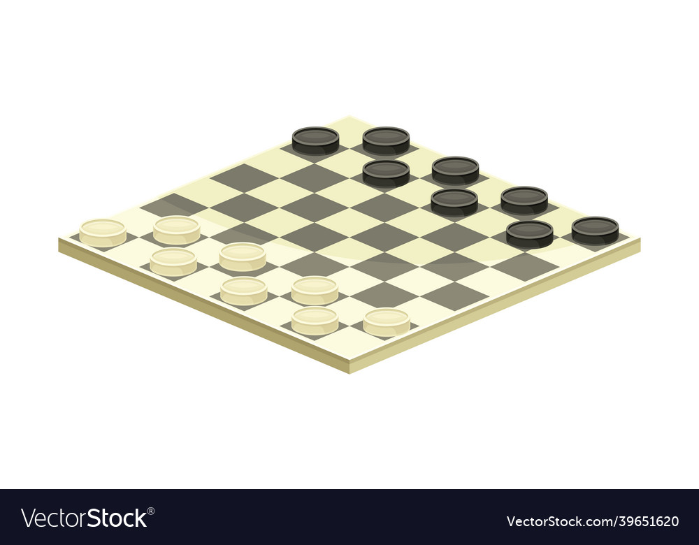 Checkers abstract strategy board game flat Vector Image