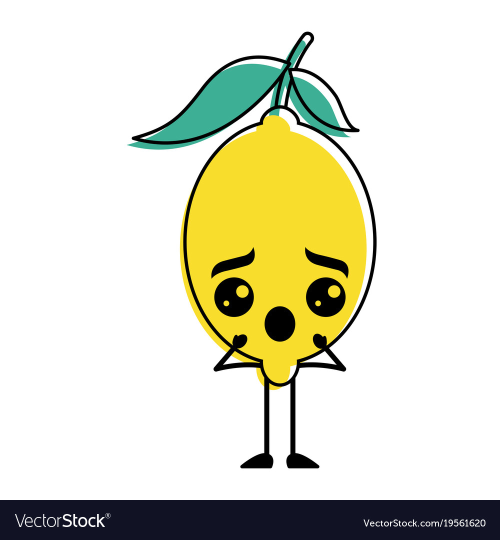 Citrus lemon kawaii cartoon fruit Royalty Free Vector Image