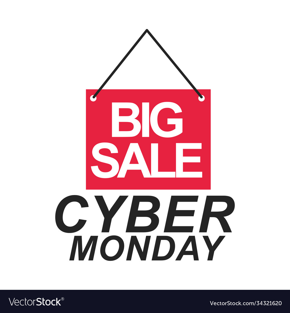 Cyber monday signboard door big sale Royalty Free Vector