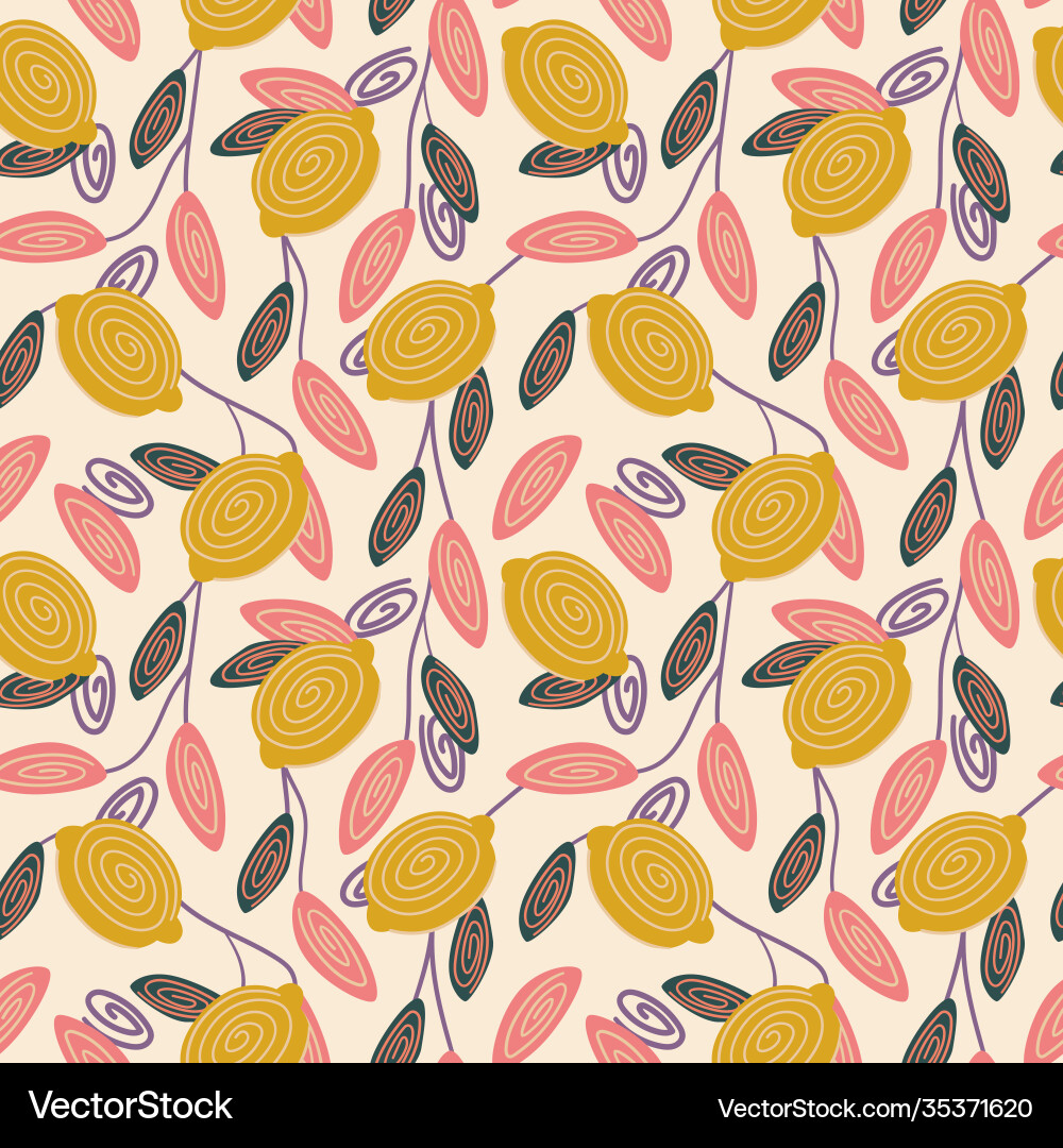 Lemon seamless pattern summer Royalty Free Vector Image