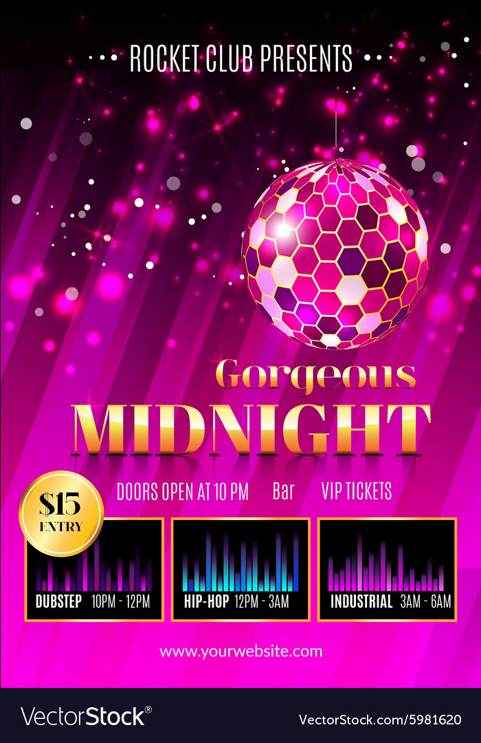 Night club flyer template Royalty Free Vector Image