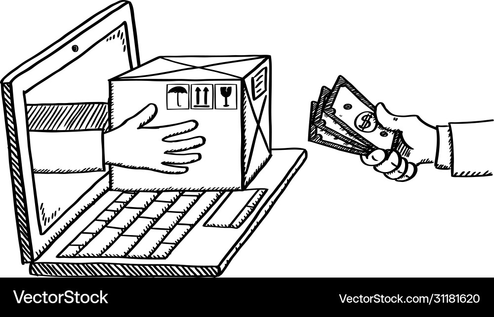 Package delivery from online shopping Royalty Free Vector