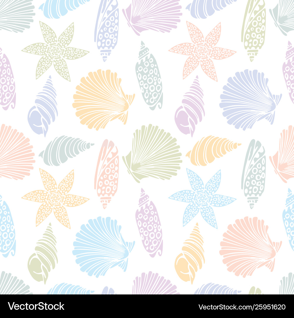 Pattern seashells Royalty Free Vector Image - VectorStock