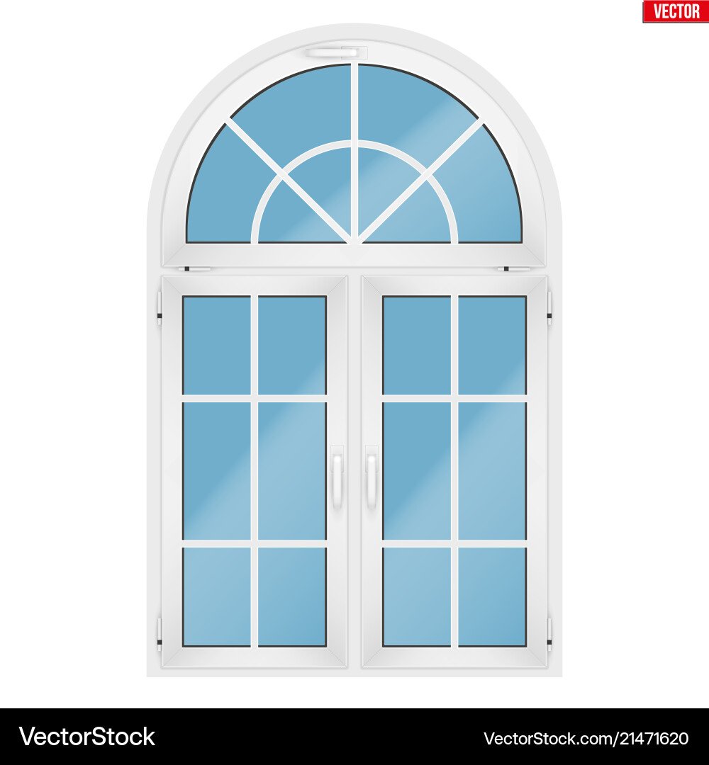 Pvc window with arch Royalty Free Vector Image
