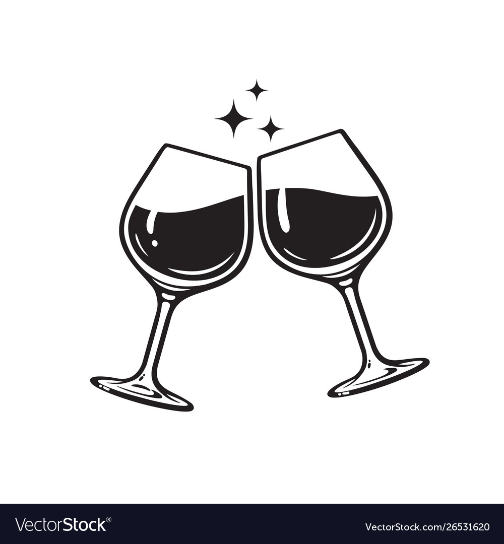 Clinking Wine Glass Clip Art Black And White | My XXX Hot Girl