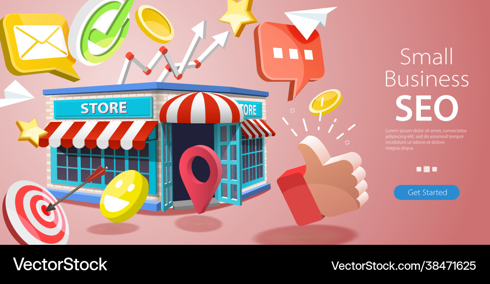 3d conceptual small Royalty Free Vector Image - VectorStock