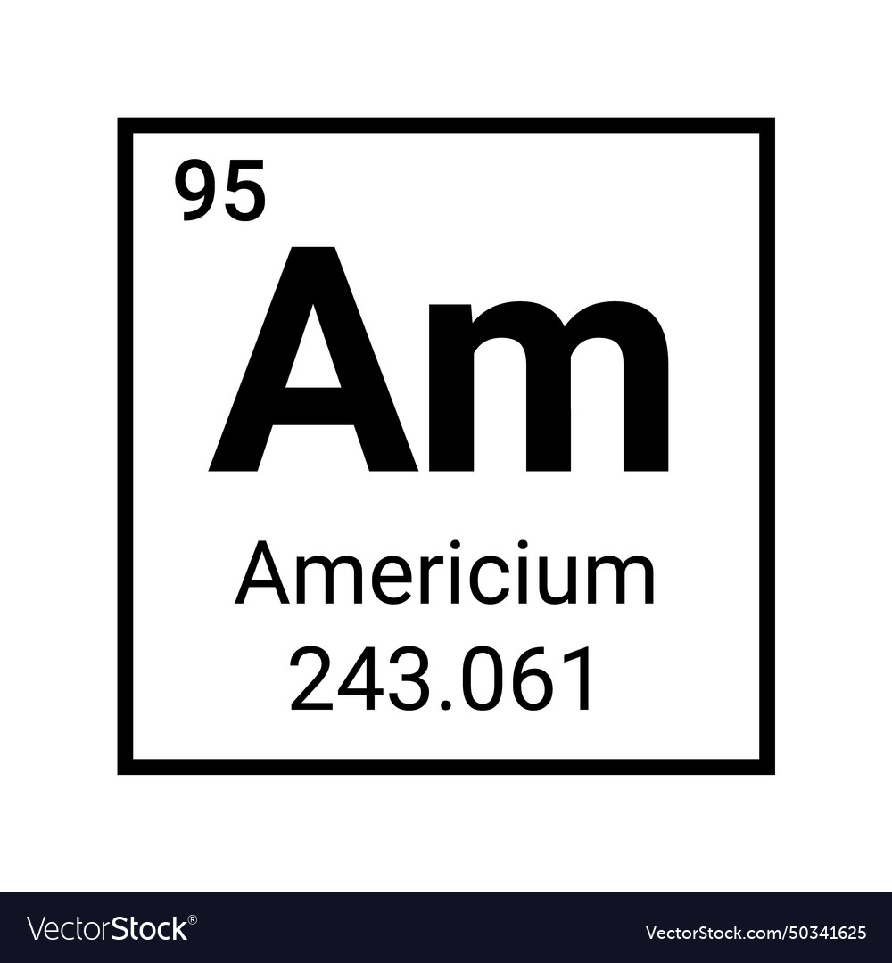 Americium chemistry icon symbol periodic table Vector Image