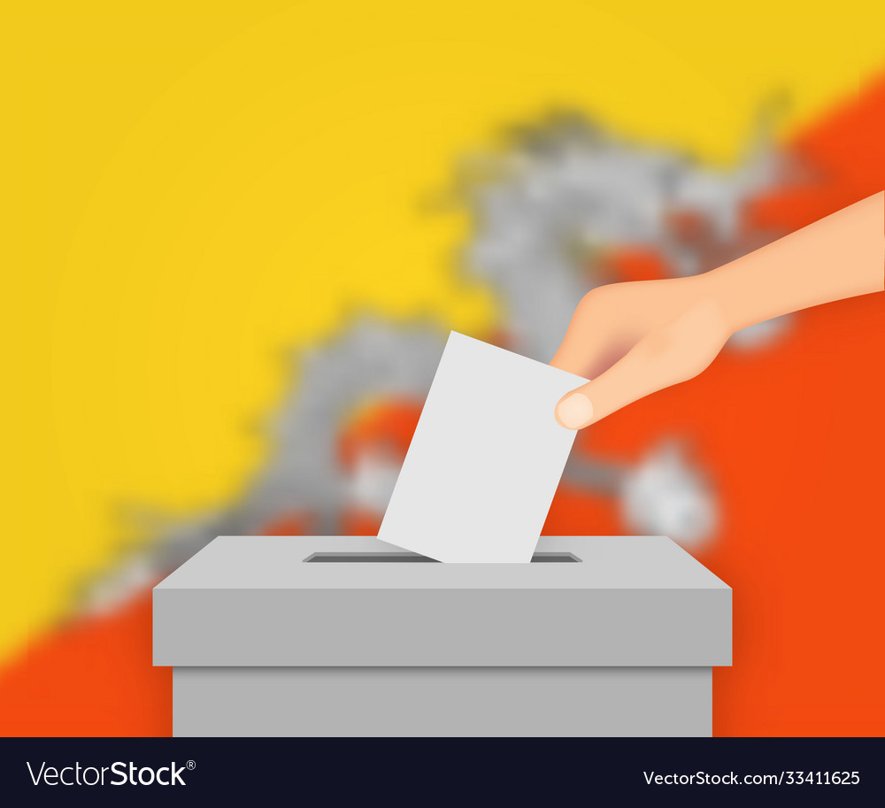 Bhutan election banner background ballot box Vector Image