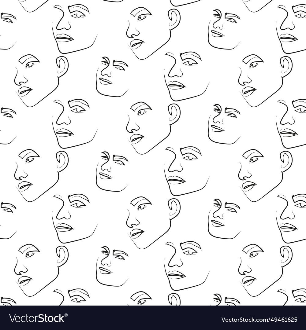 Black face pattern Royalty Free Vector Image - VectorStock