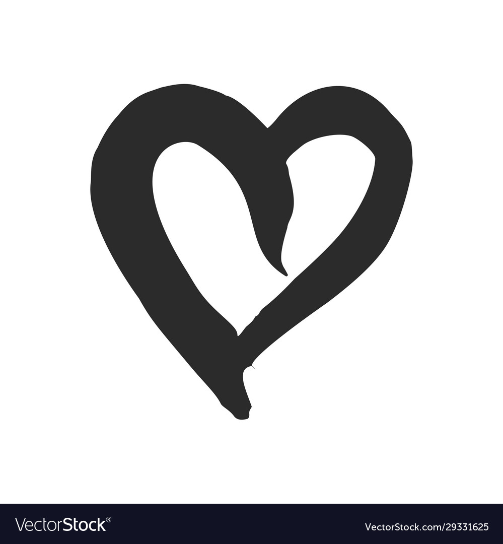 Black ink heart Royalty Free Vector Image VectorStock
