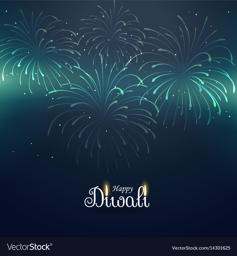 Diwali Greeting Background With Fireworks