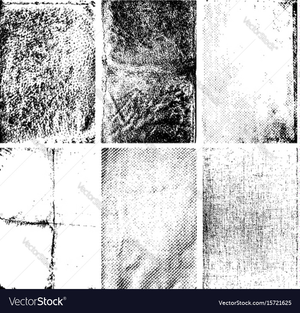 Set of the grunge textures isolated on white Vector Image