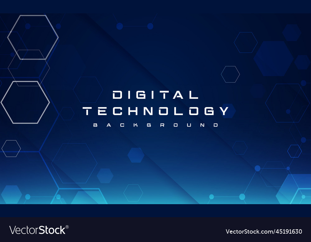 Digital Technology Banner Blue Green Background Ai