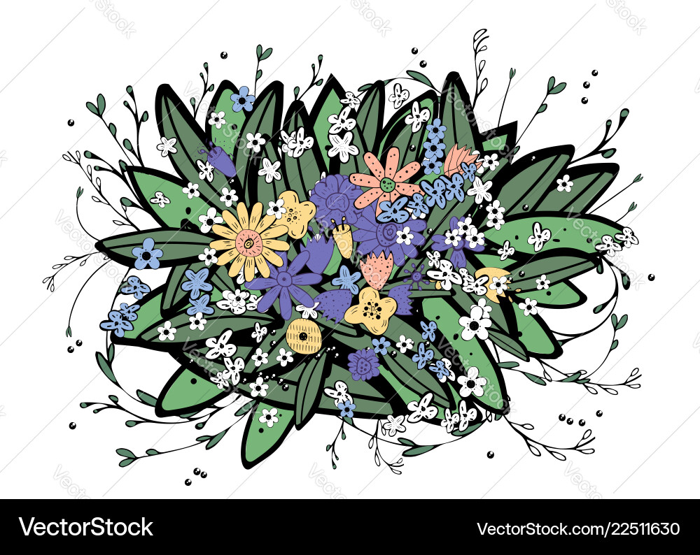 Flowers composition Royalty Free Vector Image - VectorStock