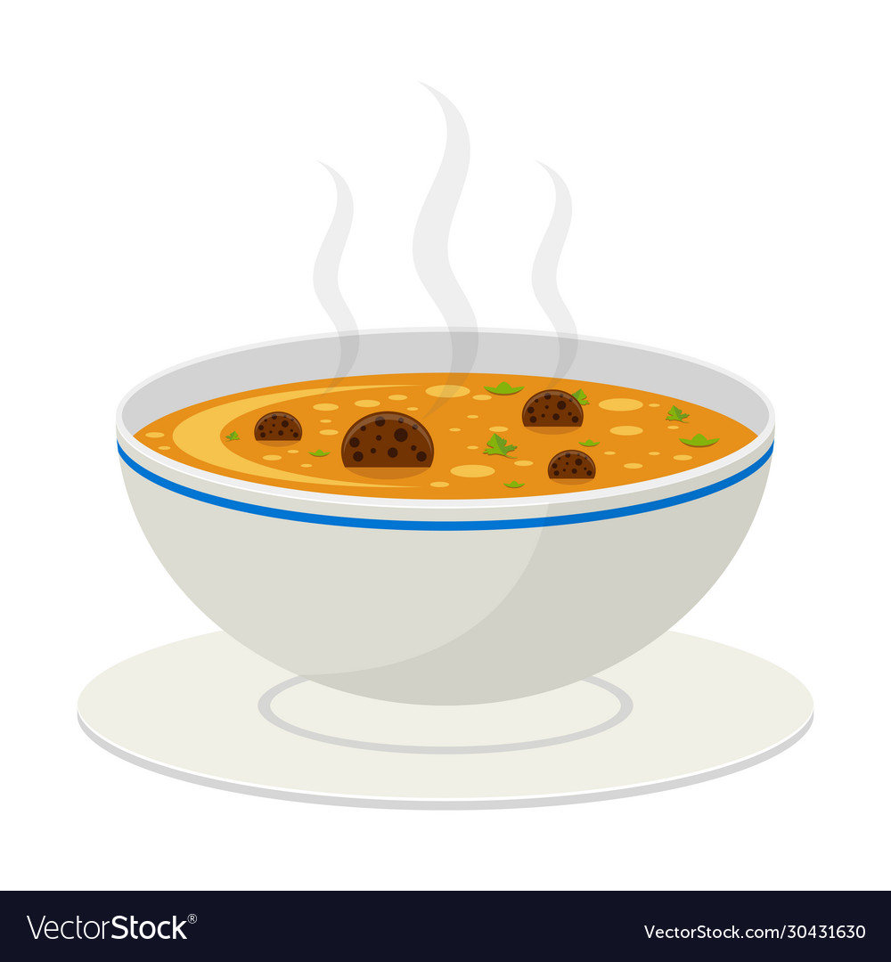 Hot vegetable soup Royalty Free Vector Image - VectorStock