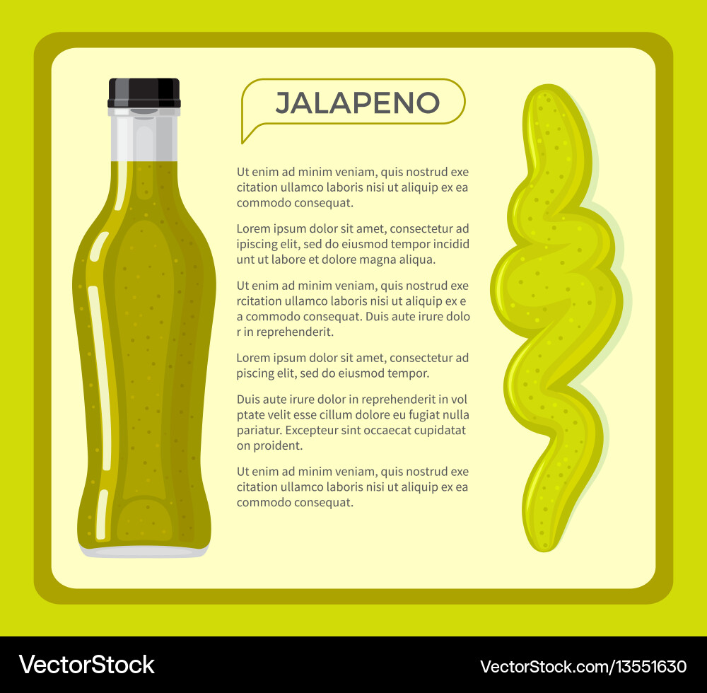 Download Jalapeno Sauce Bottle With And Information Inside Vector Image