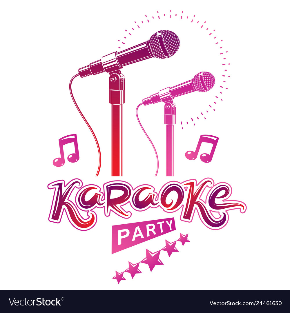 Karaoke party promotion poster design composed Vector Image