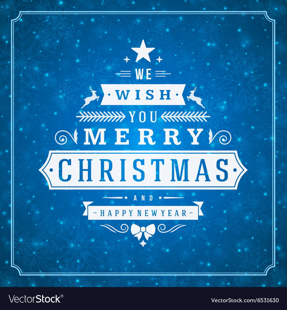 Merry christmas greeting card lights Royalty Free Vector