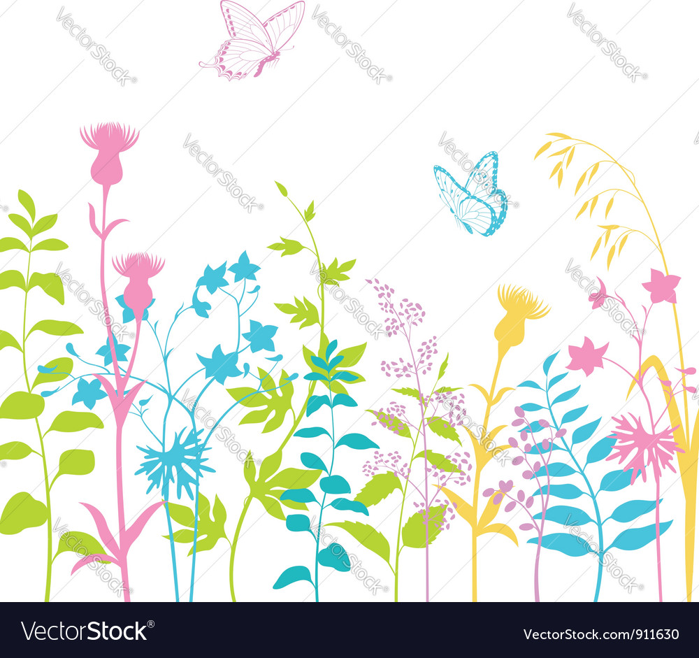 Summer floral background Royalty Free Vector Image