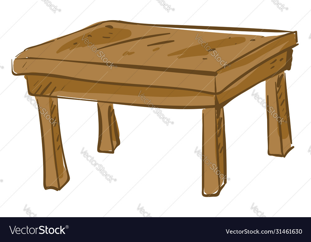 Wooden table on white background Royalty Free Vector Image