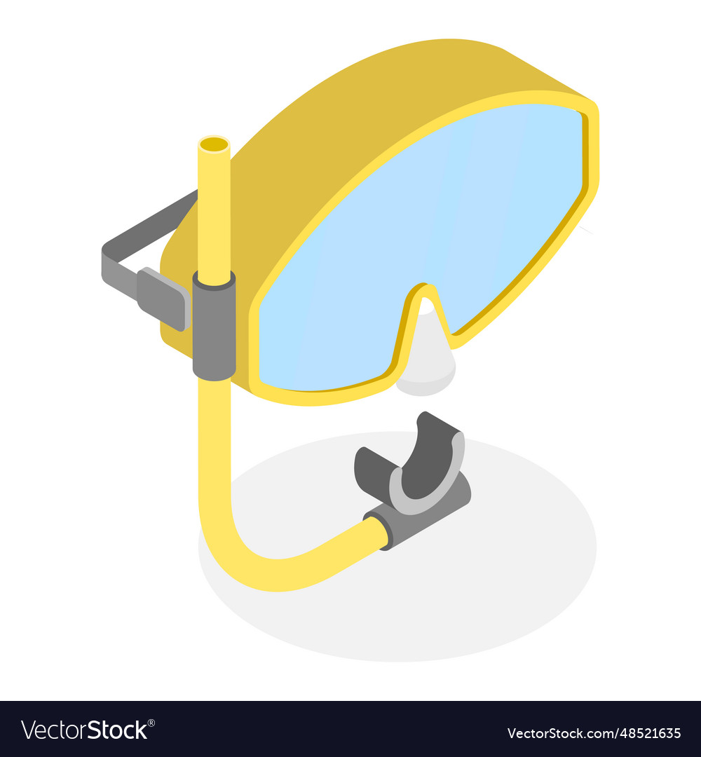 3d isometric flat set of dive glasses item Vector Image