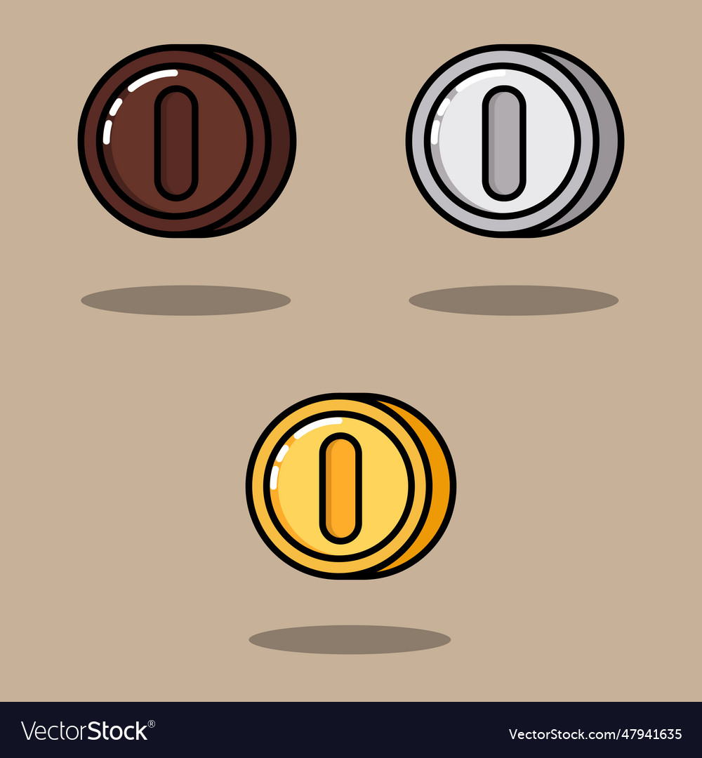 Set of coin game Royalty Free Vector Image - VectorStock