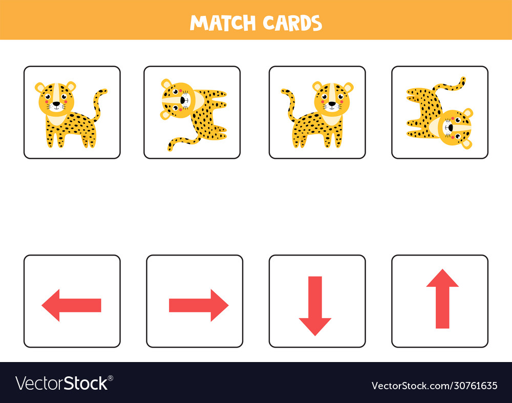 Image matching. Libre 2020 леопард. Orientation game. Cartoon Toys. Cards with numbers.