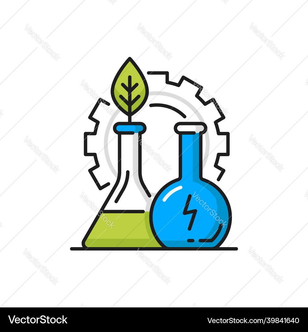 Bio chemistry environment protection flask gear Vector Image