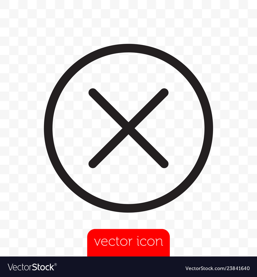 Download Close button close icon line x cross in circle Vector Image