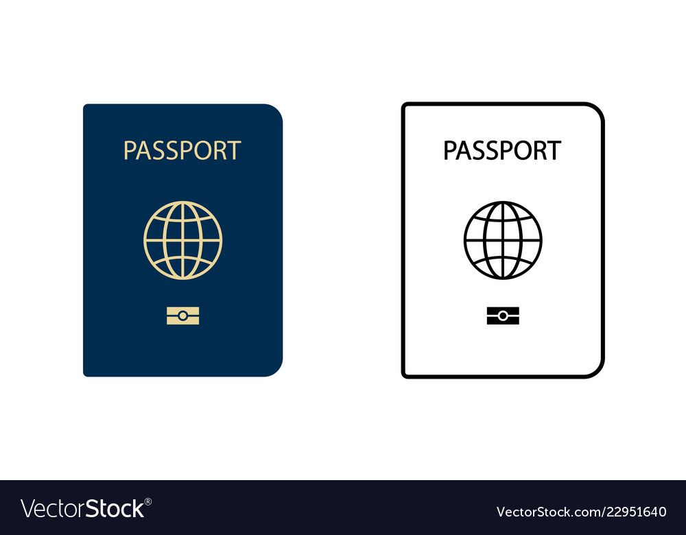 two template passport icon passport in flat passport template
