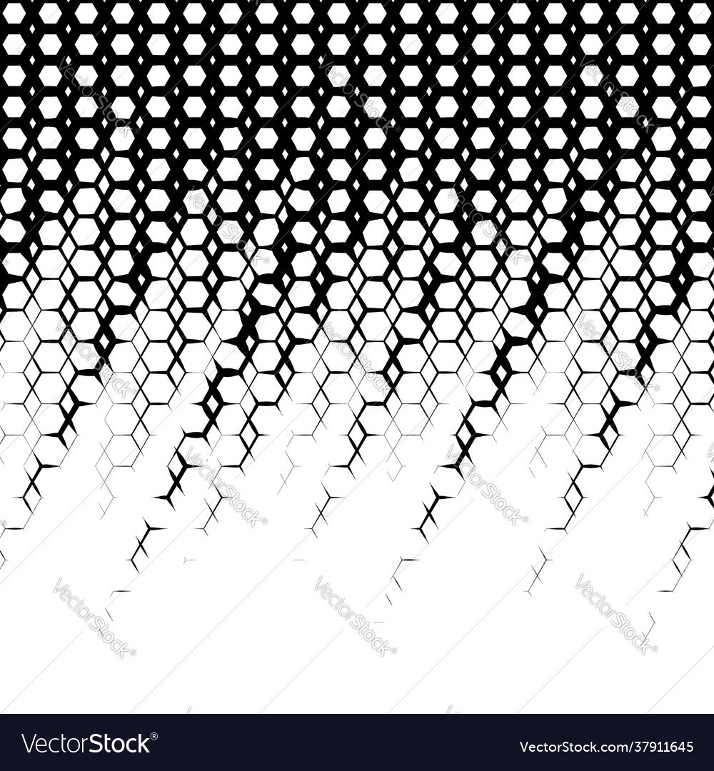 Background with gradient black and white hexes Vector Image