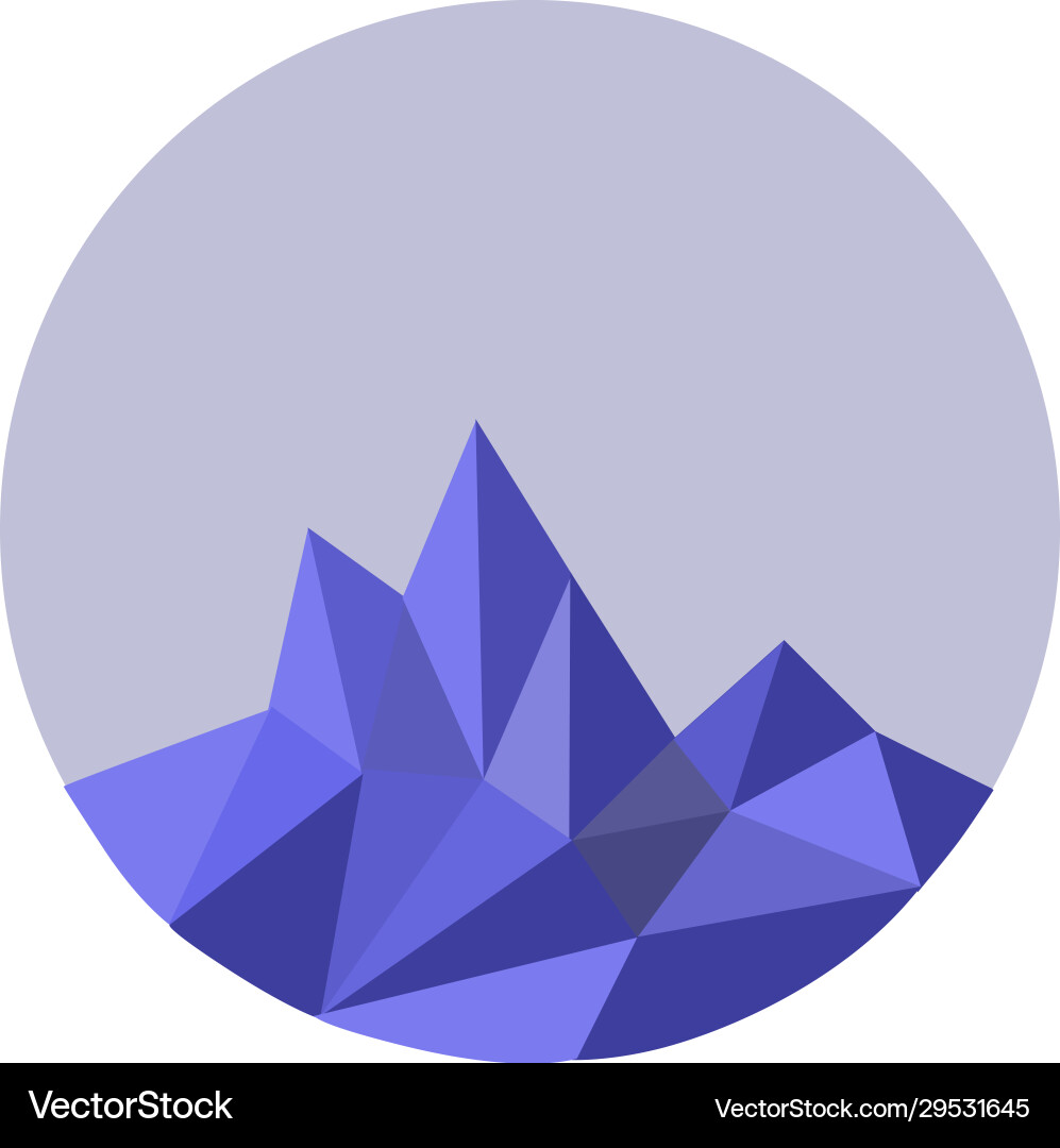Circle mountain logo Royalty Free Vector Image
