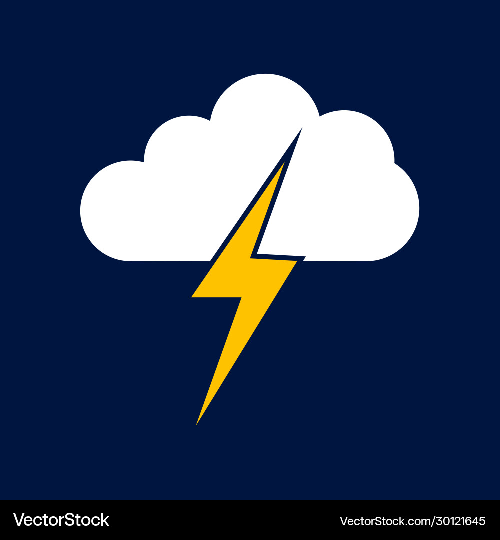 Cloud lightning simple modern icon design Vector Image