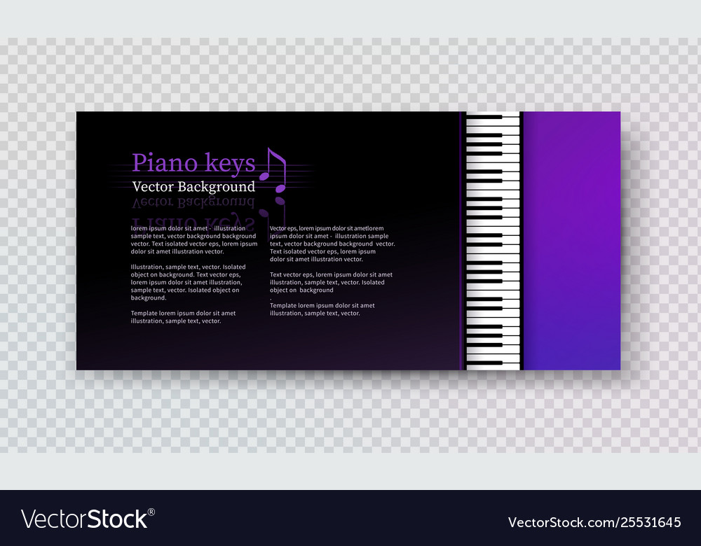 Design template with top view piano keys Vector Image