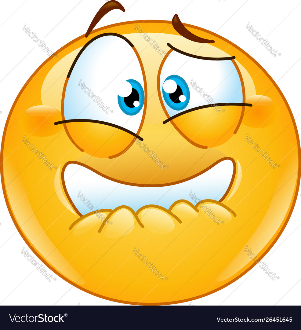 Frightened emoticon Royalty Free Vector Image - VectorStock