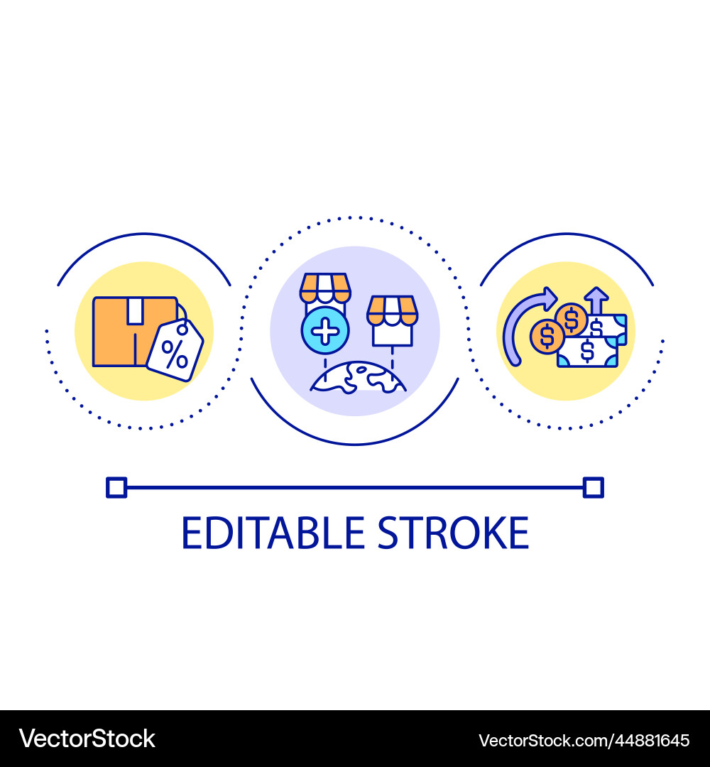 Increase store chain loop concept icon Royalty Free Vector