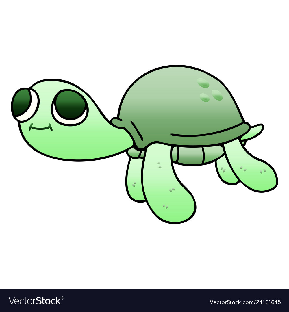 Quirky gradient shaded cartoon turtle Royalty Free Vector