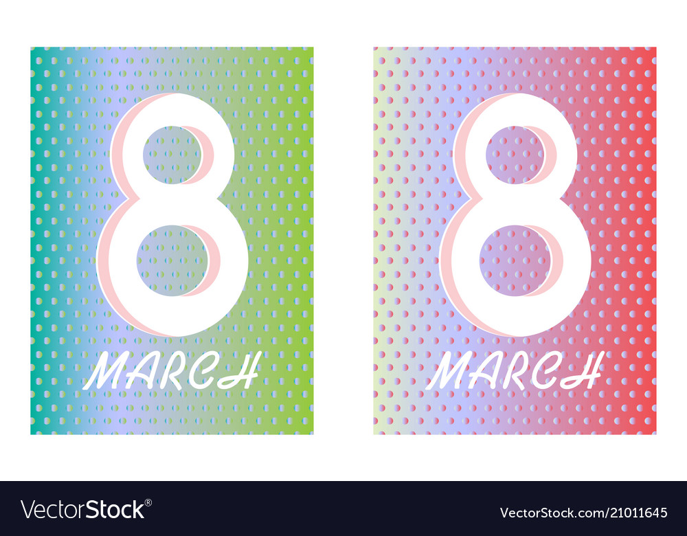 Red style 8 march design elements Royalty Free Vector Image