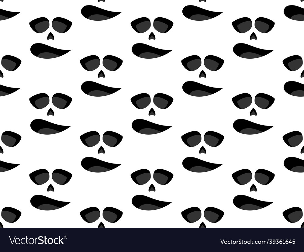 Scary face seamless pattern spooky halloween Vector Image