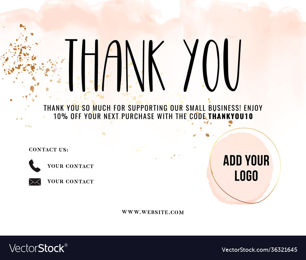 Thank you card greeting customer service template Vector Image Throughout Customer Information Card Template