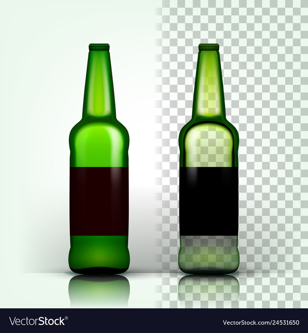 Beer bottle craft cold drink brewery Royalty Free Vector