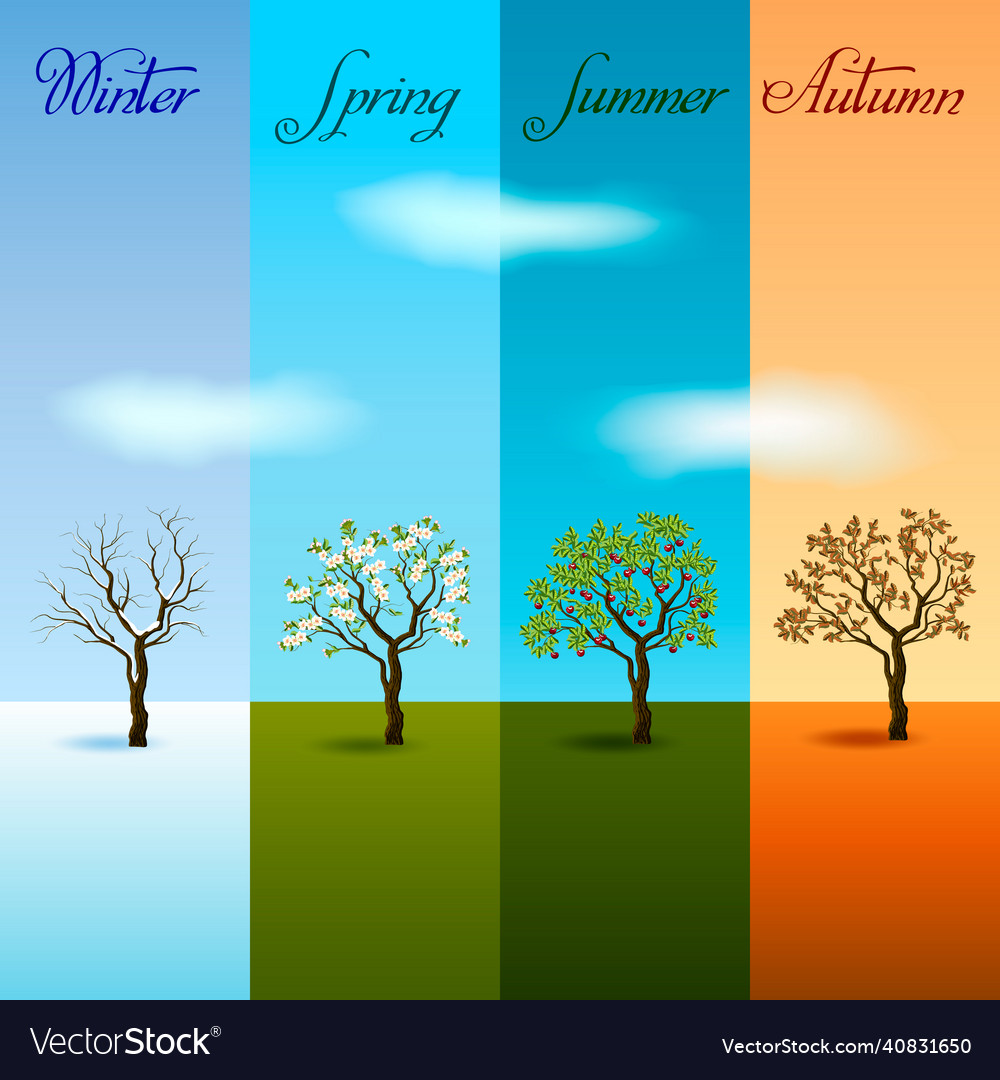 Color with the seasons of nature Royalty Free Vector Image