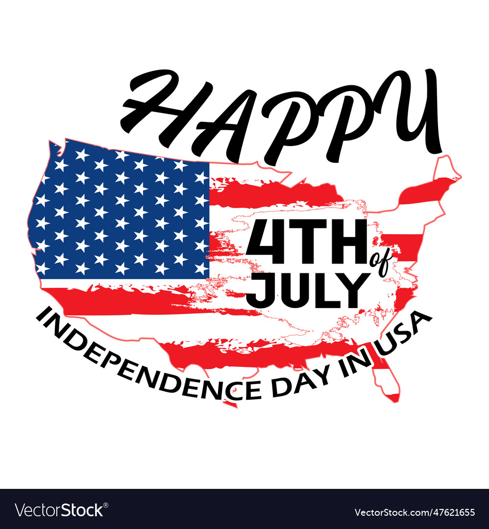 4th july shirt design print template happy Vector Image